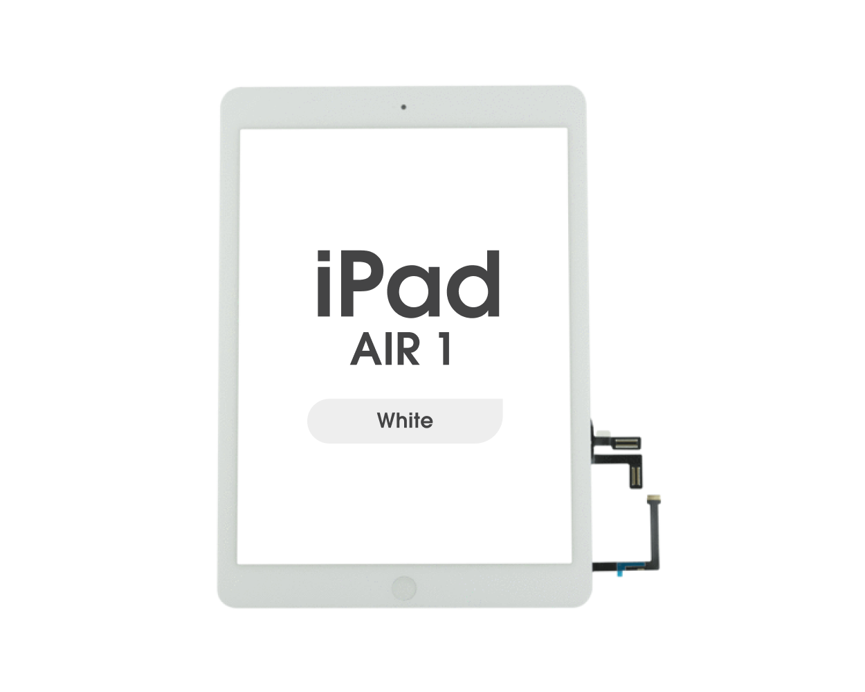 for iPad Air White Touch Screen Glass Digitizer Home Button Assembly