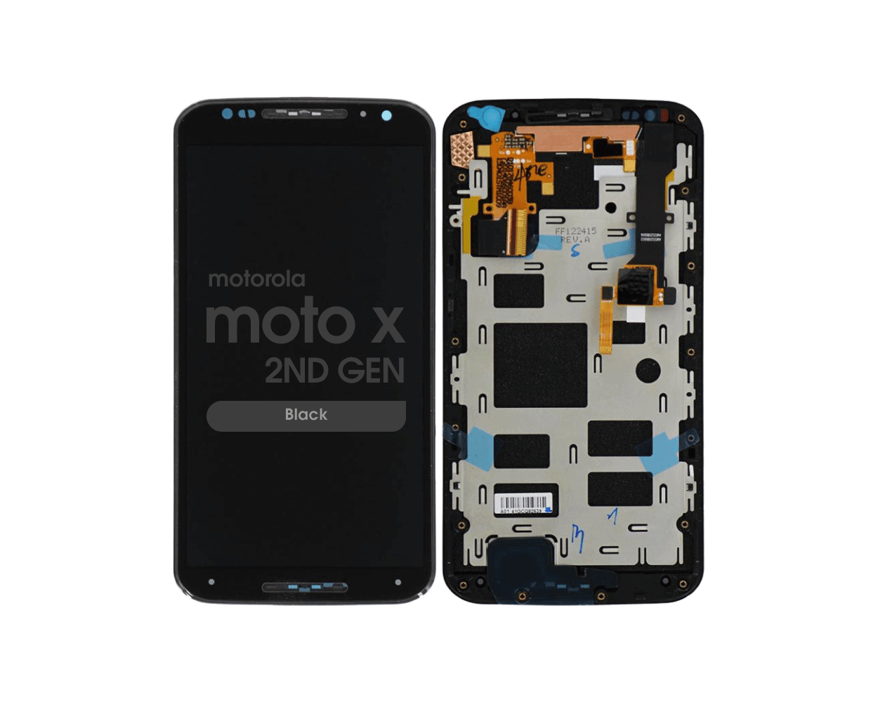 Con garra Cuaderno LCD & Digitizer Frame Assembly for Motorola Moto X 2nd Gen. (XT1092) -  Black - Injured Gadgets