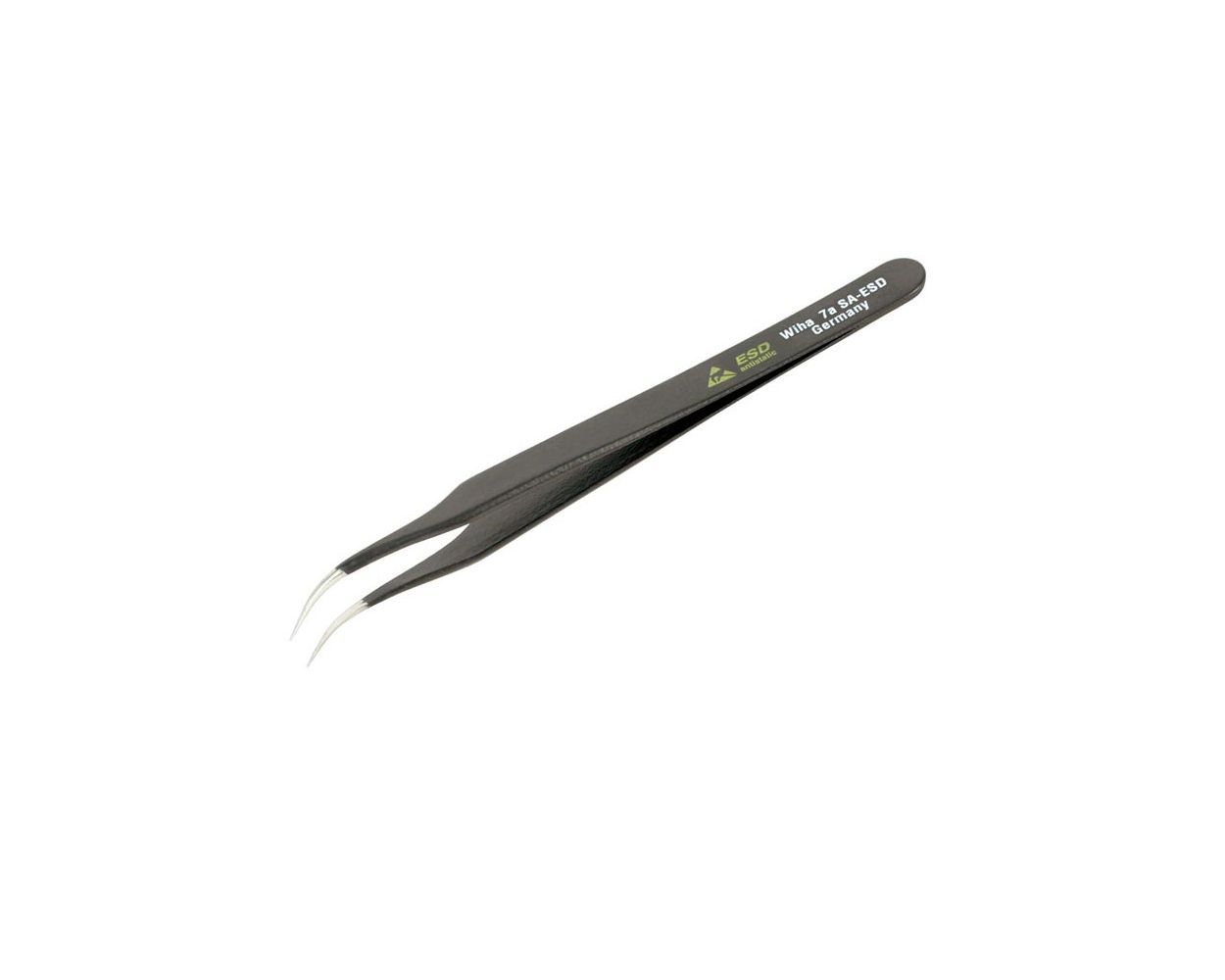 Wiha - ESD Safe Extra Fine 120mm Curved Tweezers (7a SA-ESD)