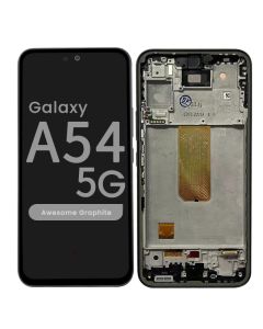 Refurbished - OLED Screen and Digitizer Assembly w/ Frame for Samsung A54 5G (A546 / 2023) (Awesome Graphite)