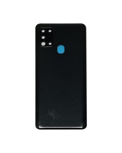 Back Cover w/ Adhesive / Camera Lens for Samsung Galaxy A21s (A217 / 2020) (No Logo) (Black)