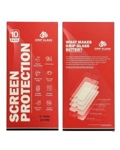 (10 Pack) Grip Glass - Tempered Glass Screen Protector for iPhone 15 / 15 Pro / 16