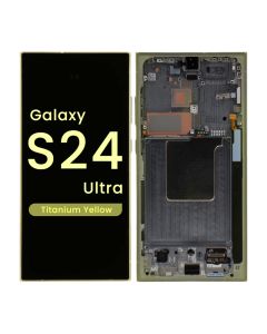 Aftermarket - Soft OLED Screen and Digitizer Assembly w/ Frame for Samsung Galaxy S24 Ultra (S928) (Titanium Yellow)