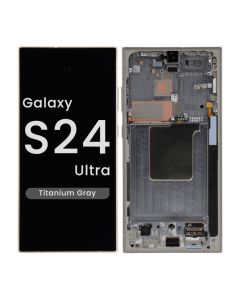 Aftermarket - Soft OLED Screen and Digitizer Assembly w/ Frame for Samsung Galaxy S24 Ultra (S928) (US / International Version) (Titanium Gray) 