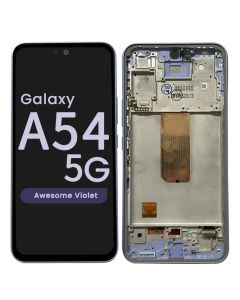 Refurbished - OLED Screen and Digitizer Assembly w/ Frame for Samsung A54 5G (A546 / 2023) (Awesome Violet)
