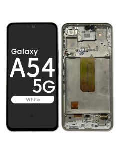 Refurbished - OLED Screen and Digitizer Assembly w/ Frame for Samsung A54 5G (A546 / 2023) (White)