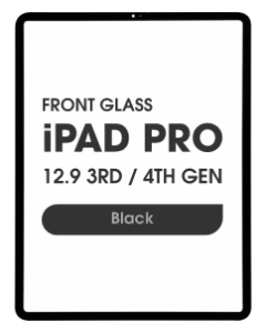 (2in1) Front Glass w/ OCA for iPad Pro 12.9 3rd / 4th Generation (Black)
