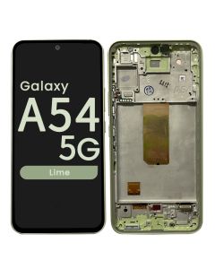 Refurbished - OLED Screen and Digitizer Assembly w/ Frame for Samsung A54 5G (A546 / 2023) (Lime)