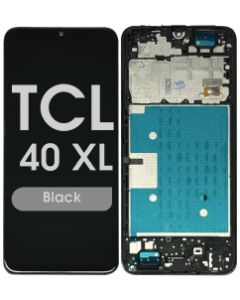 Refurbished - LCD and Screen Digitizer Assembly w/ Frame for TCL 40 XL (Black)