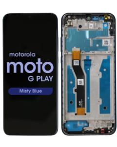 Genuine - LCD Screen and Digitizer Assembly w/ Frame for Motorola Moto G Play (XT2093 / 2021) (Misty Blue)