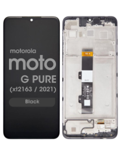 Genuine - LCD Screen and Digitizer Assembly w/ Frame for Motorola Moto G Pure (XT2163 / 2021) (Black)