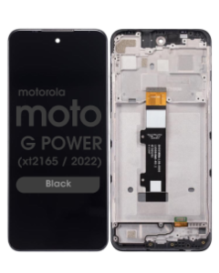 Genuine - LCD Screen and Digitizer Assembly w/ Frame for Motorola Moto G Power (XT2165 / 2022) (Black)