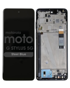 Genuine - LCD Screen and Digitizer Assembly w/ Frame for Motorola Moto G Stylus 5G 2022 (XT2215-4 / 2022) (Steel Blue)