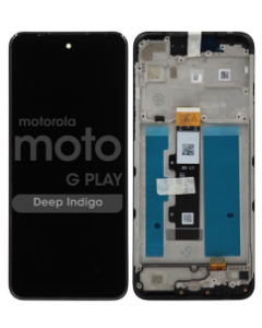 Genuine - LCD Screen and Digitizer Assembly w/ Frame for Motorola Moto G Play (XT2271-5 / 2023) (Deep Indigo)