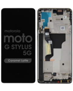 Genuine - OLED Assembly w/ Frame for Motorola Moto G Stylus 5G (XT2419 / 2024) (Caramel Latte)