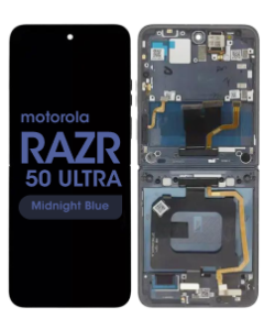 Genuine - OLED Assembly w/ Frame for Motorola Razr 50 Ultra (XT2451 / 2024) (Midnight Blue)