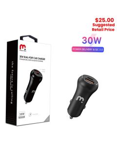 MyBat Pro - 2-Port Quick Car Charge (Power Delivery & QC3.0)(30W) (Black)