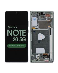 Refurbished - OLED Screen and Digitizer Assembly w/ Frame for Samsung Galaxy Note 20 5G (N980) (All Carriers except Verizon 5G UW) (Mystic Green)