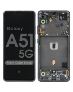 Refurbished - OLED Screen and Digitizer Assembly w/ Frame for Samsung Galaxy A51 5G (All Carriers except Verizon A516V) (A516 / 2020) (Prism Cube Black)