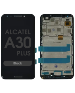 Refurbished - LCD Screen and Digitizer Assembly w/ Frame for Alcatel A30 Plus (Black)