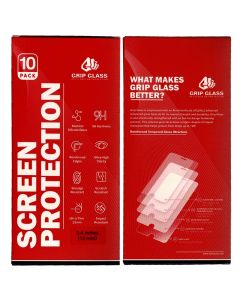 (10 Pack) Grip Glass - Tempered Glass Screen Protector for iPhone 13 Mini