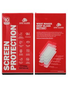 (10 Pack) Grip Glass - Tempered Glass Screen Protector for iPhone 6 / 6S / 7 / 8 / SE (2020) / SE (2022) (Clear)