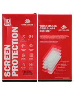 (10 Pack) Grip Glass - Tempered Glass Screen Protector for iPhone 6 Plus / 6S Plus / 7 Plus / 8 Plus (Clear)