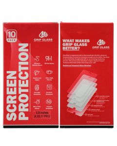(10 Pack) Grip Glass - Tempered Glass Screen Protector for iPhone X / XS / 11 Pro (Clear)