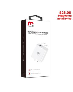 MyBat Pro - Dual USB / USB-C Adapter (22W) (White)