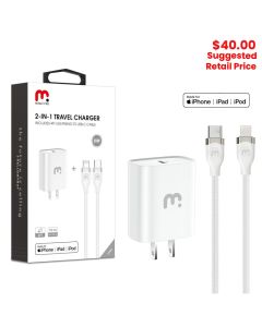 MyBat Pro - PD / QC 3.0 Wall Adapter w/ USB-C to MFi Lightning Cable (4ft) (White)