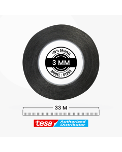 Tesa - Black Tape Adhesive (3mm x 33m)