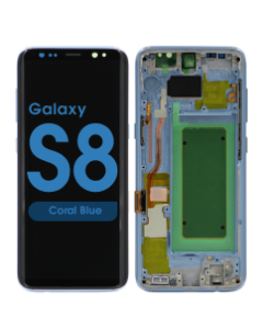 Refurbished - OLED Screen and Digitizer Assembly w/ Frame for Samsung Galaxy S8 (G950) (Coral Blue)