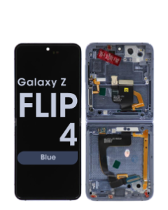 Service Pack - OLED Screen and Digitizer Assembly w/ Frame for Samsung Galaxy Z Flip 4 (F721) (US / International Version) (Blue)