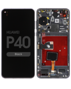 Refurbished - OLED Screen and Digitizer Assembly w/ Frame for Huawei P40 (Black)