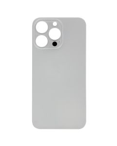 (Big Hole) Glass Back Cover for iPhone 13 Pro (No Logo) (Silver)