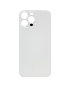 (Big Hole) Glass Back Cover for iPhone 13 Pro Max (No Logo) (Silver)
