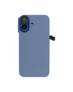Back Glass w/ Camera Lens / Steel Plate / Wireless NFC Charging MagSafe Magnet / Flashlight Flex for iPhone 17 (No Logo) (Mist Blue)