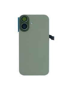 Back Glass w/ Camera Lens / Steel Plate / Wireless NFC Charging MagSafe Magnet / Flashlight Flex for iPhone 17 (No Logo) (Sage)