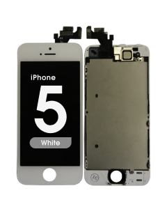 Complete Assembly - Touch Screen Glass Digitizer / LCD Display for iPhone 5 (Front camera / Prox Sensor / Earspeaker Pre-Installed) (White)