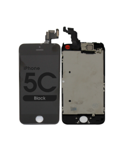 Complete Assembly - LCD Screen and Digitizer Assembly for iPhone 5C (Front camera / Prox Sensor / Earspeaker Pre-Installed) (Black)