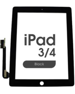 Aftermarket - Glass and Digitizer Touch Panel for iPad 3 / iPad 4 (Black)