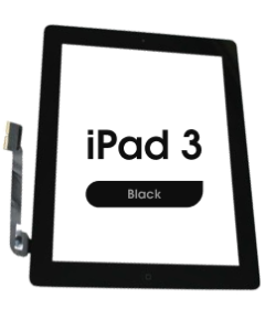 Aftermarket - Glass and Digitizer Touch Panel w/ Home Button for iPad 3 (Black)