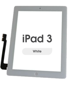 Aftermarket - Glass and Digitizer Touch Panel w/ Home Button for iPad 3 (White)