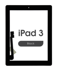 Premium - Glass and Digitizer Touch Panel w/ Home Button for iPad 3 (Black)