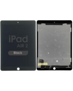 Aftermarket - Glass and Digitizer Full LCD Assembly for iPad Air 2 w/ Pre-installed Sleep / Wake Flex (Black)