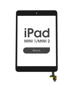 Premium w/ Home Button - Glass and Digitizer Touch Panel for iPad Mini 1 / iPad Mini 2 (Black)