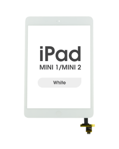 Premium w/ Home Button - Glass and Digitizer Touch Panel for iPad Mini 1 / iPad Mini 2 (White)