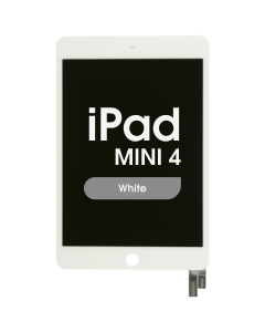 Premium Refurbished - Glass and Digitizer Full LCD Assembly for iPad Mini 4 (Sleep / Wake Flex Pre-Soldered) (White)