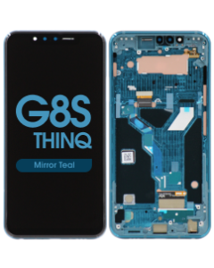 OLED Screen and Digitizer Assembly w/ Frame for LG G8S ThinQ (Mirror Teal)