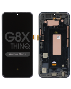 LCD Screen and Digitizer Assembly w/ Frame for LG G8X ThinQ (Aurora Black)